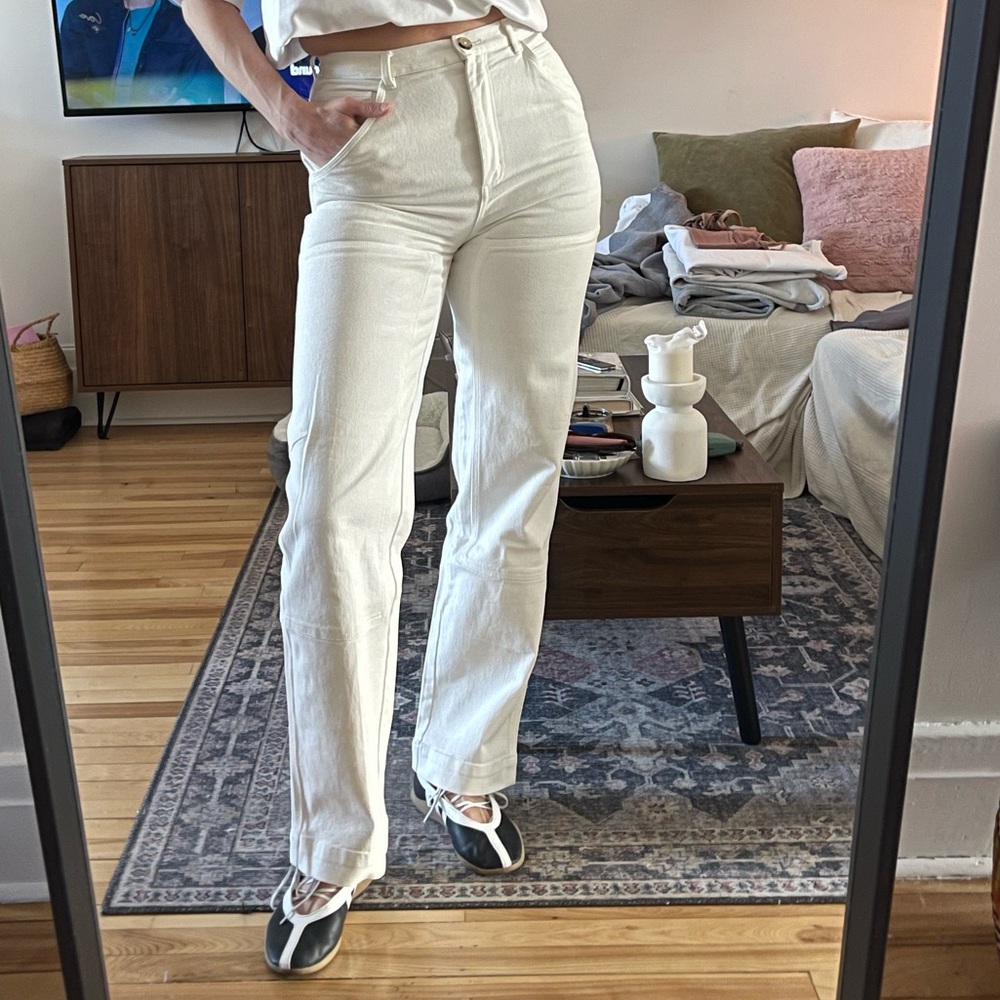 Aritzia Le Fou Iven Utility High-Waisted Pant | White | Size 8